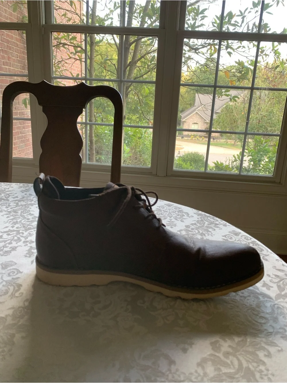 Men's Brown Leather Chukka Boots with Contrast Crepe Sole